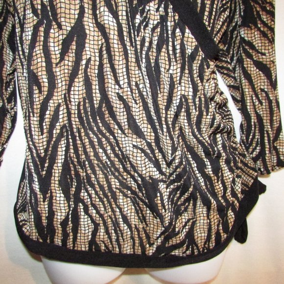 Carol Rose Animal Print Splice Front Knit Top Sz 2X - Picture 3 of 5